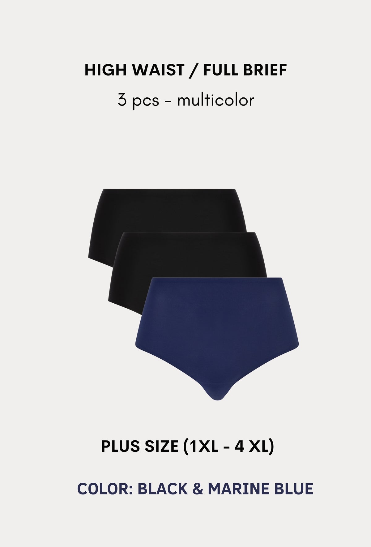 Softstretch Multipacks PLUS SIZE Full Brief / Highwaist Brief 3 pcs (1XL-4XL)