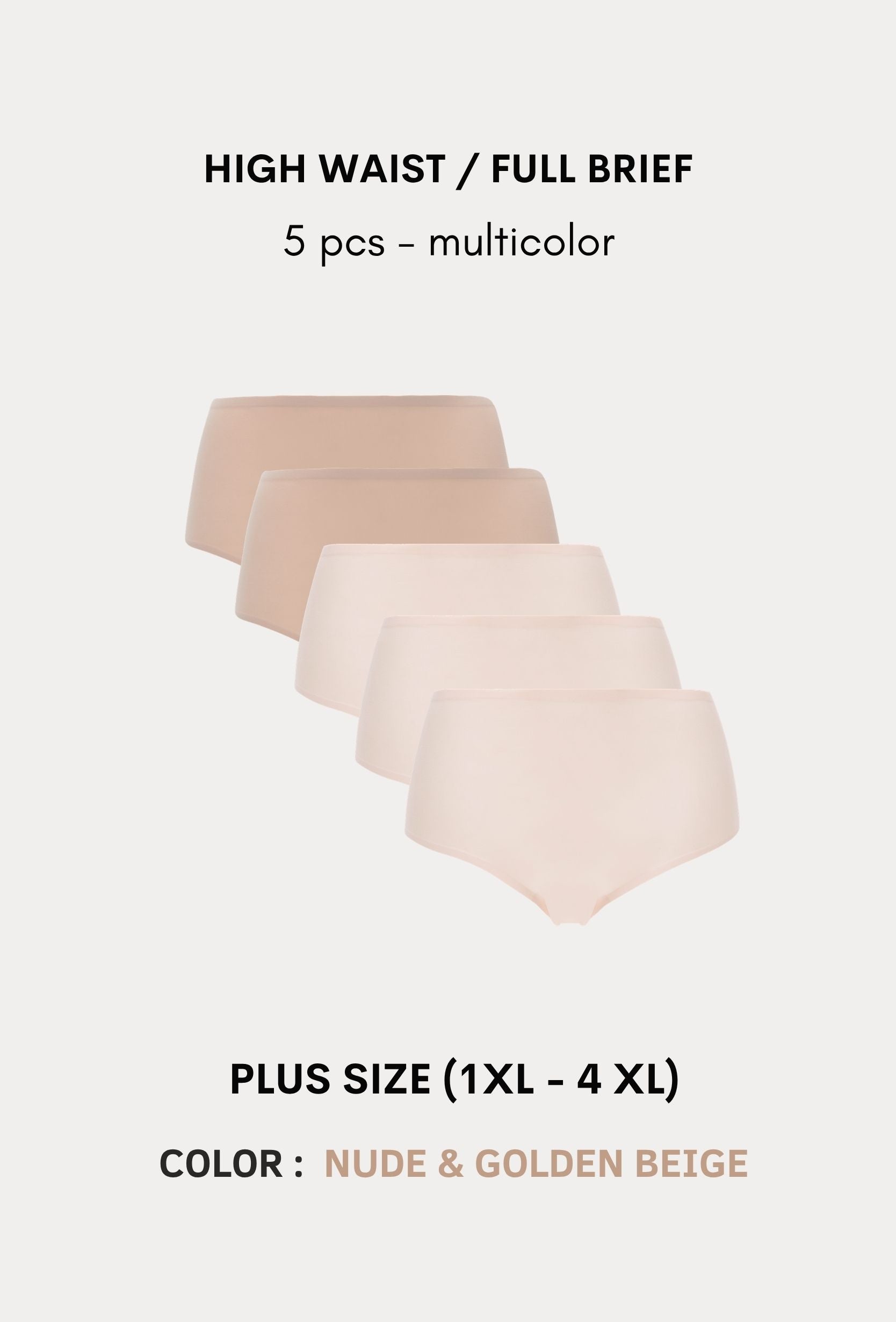 Softstretch Multipacks PLUS SIZE Full Brief / Highwaist Brief 5 pcs (1XL-4XL)