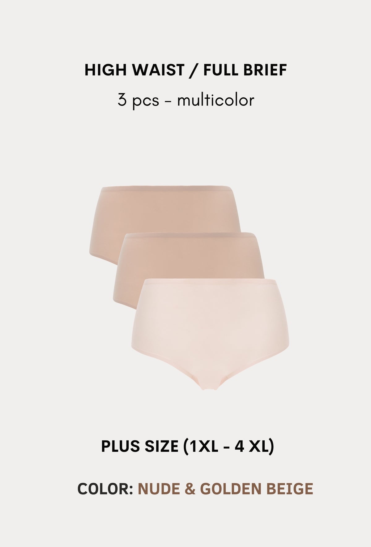 Softstretch Multipacks PLUS SIZE Full Brief / Highwaist Brief 3 pcs (1XL-4XL)