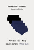 Softstretch Multipacks PLUS SIZE Full Brief / Highwaist Brief 5 pcs (1XL-4XL)
