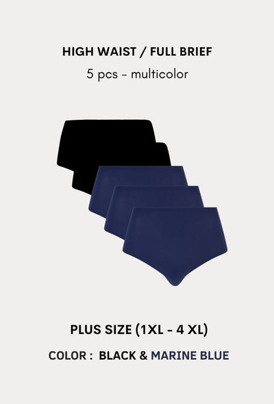 Softstretch Multipacks PLUS SIZE Full Brief / Highwaist Brief 5 pcs (1XL-4XL)