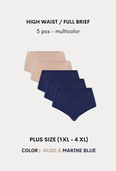 Softstretch Multipacks PLUS SIZE Full Brief / Highwaist Brief 5 pcs (1XL-4XL)