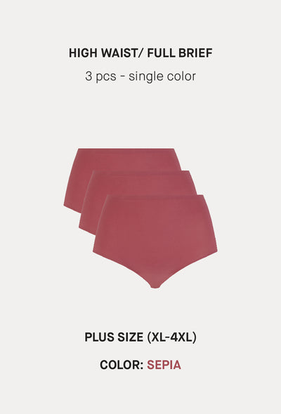 Softstretch Multipacks Full Brief / Highwaist Brief PLUS SIZE 3 pcs (1XL-4XL)